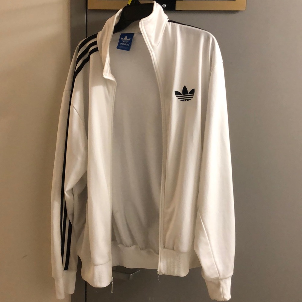 Adidas White and Black Track Jacket